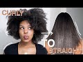 My Curly to Straight Hair Routine ! ♡ How to Straighten your Hair at Home