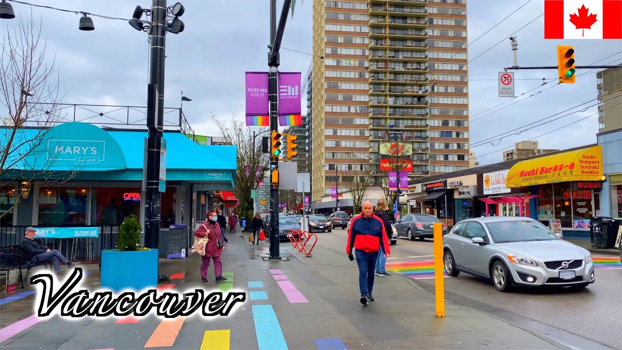 🇨🇦Vancouver Winter Walk - Davie Village - 【4K】