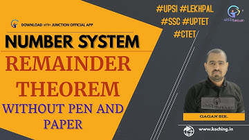 REMAINDER THEOREM (शेषफल प्रमेय ) Solve Without Pen and Paper #UPSI #SSC #LEKHPAL #UPTET #CTET
