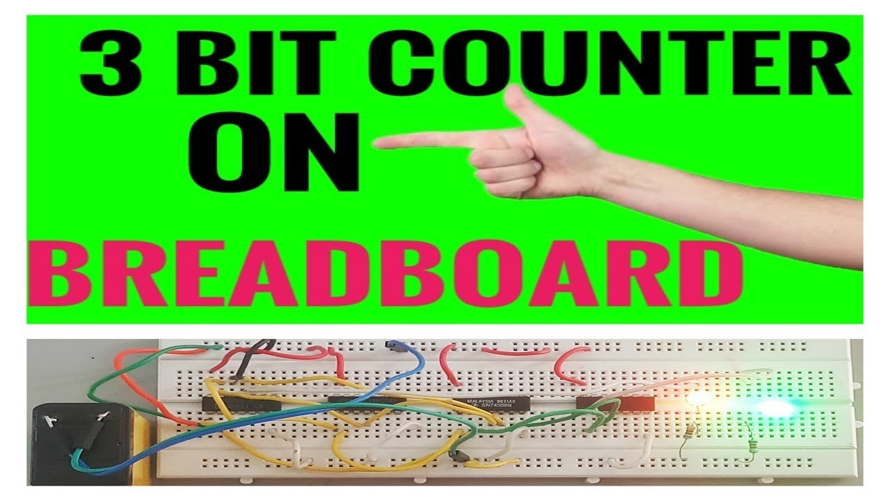 #16.  ASYNCHRONOUS COUNTER USING T- FLIP FLOP || ON BREADBOARD || STEP BY STEP