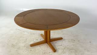 Dyrlund Lotus Mid Century Flip Flap Danish Modern Teak Dining Table