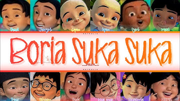 Boria suka suka by upin ipin (color coded lyrics)