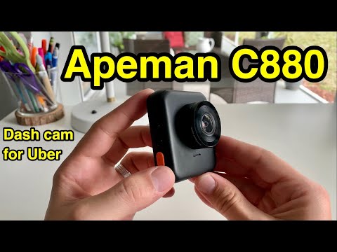 Apeman C880 dash cam - setup & review. 2K dual camera for Uber.