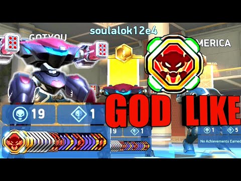 panther get  GOD Like, in last 2 second, Mech arena