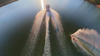 Rich water skiing, captured with the DJI Avata 360.