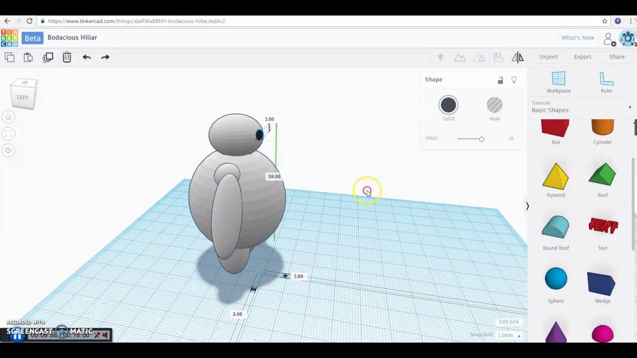 Tinkercad ile Baymax Karakteri Tasarlama