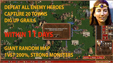 Heroes 3 HotA | The fastest win with Luna in 11 days, maximum score, Giant Random Map 1vs7, 200%