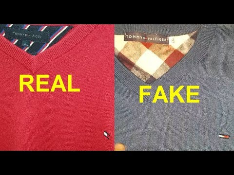 Real vs Fake Tommy Hilfiger sweater 