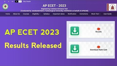 Ap ECET 2023 Results Released