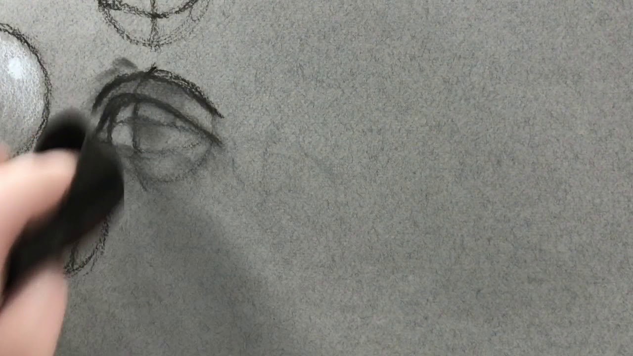 Drawing An Eye On Gray Toned Paper W/ Charcoal YouTube