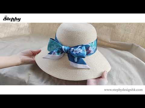 StephyDesignHK Fashion Twilly on Straw Hat