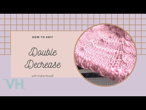 Knit Double Decrease - YouTube