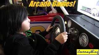 Hulyan and maya at the arcade house - playing video arcade games