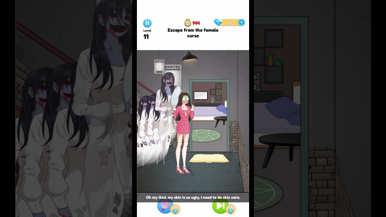 Annoying Puzzle Game 2 - Level 11 - Escape from the female curse.