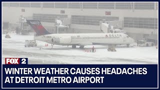 Winter weather causes headaches at Detroit Metro Airport screenshot 3