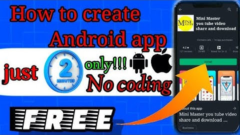 How to create android app | without coding| Free | Tamil | Mini Master ......
