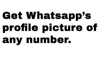 HOW TO: Download whatsapp profile picture of any number as jpg, API.
