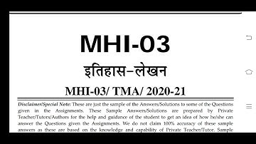 MHI 3 Ignou solved assignment 2020-21