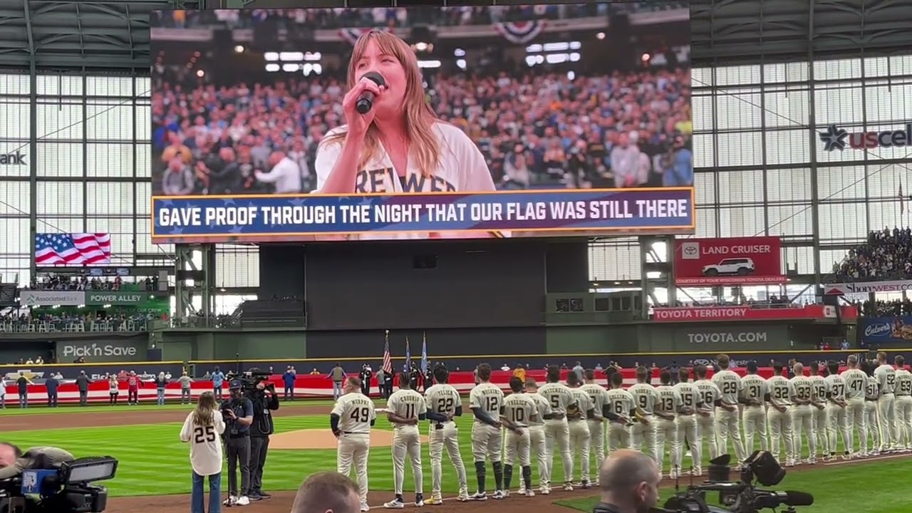 National Anthem Brewers Home Opener from FR Amy’s seat