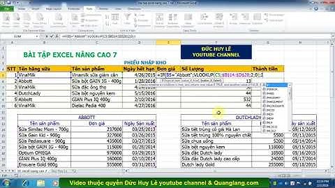 Bài tập excel nâng cao co dap an