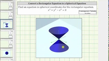 Convert a Rectangular Equation to a Spherical Equation x^2+y^2-z^2=0