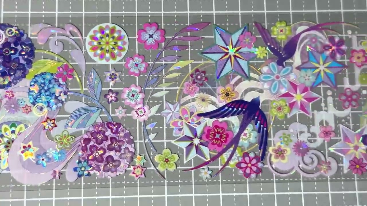 shine】花霞翠雨 -PET貝殻光 - 沼のオアシス 海外マステのカット販売店