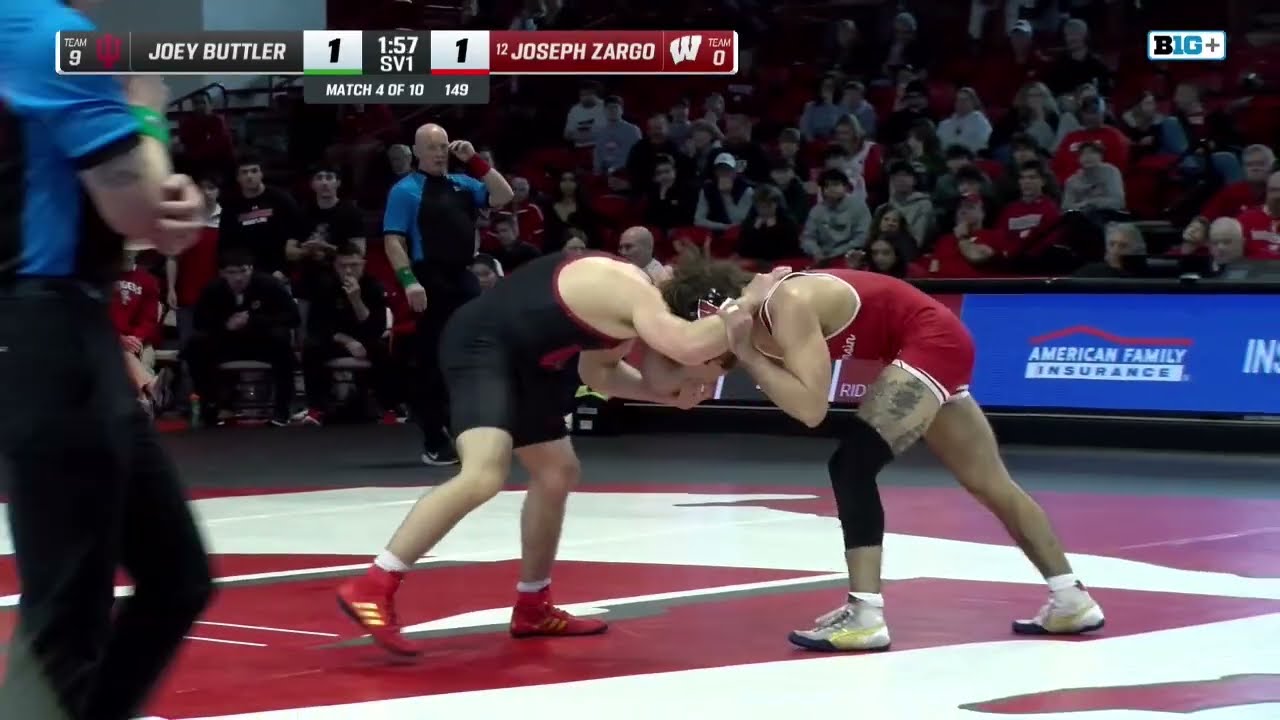 149 LBS: Indiana's Joey Buttler vs. Wisconsin's Joseph Zargo | Big Ten Wrestling | 02/07/2026