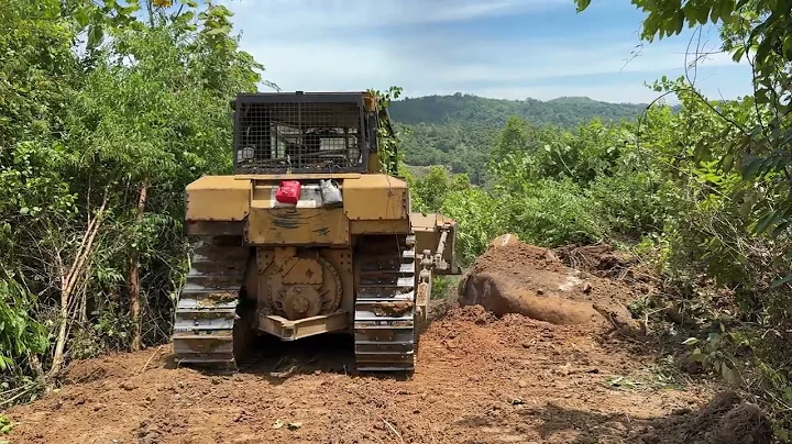 Hard Work of Bulldozer D6R XL Opening Mountain Trails