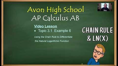 Avon High School - AP Calculus AB - Topic 3.1 - Example 6 (The Chain Rule with ln(u))