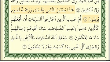 سورة الجاثية مكتوبة/ بصوت الشيخ ايمن رشدي سويد.