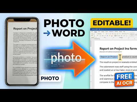 How to Convert a Document Photo to an Editable Word File with Free AI OCR | Step by Step Tutorial