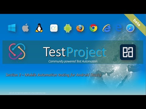 Introduction, configuration and testing Native android mobile app with TestProject