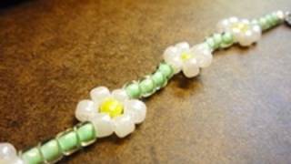 Seed Bead DAISY FLOWER Bracelet and Earrings Tutorial with Step by