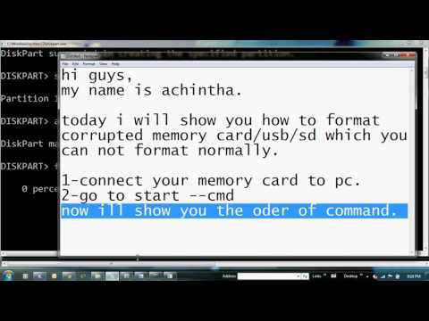 cmd का उपयोग करके अनफ़ॉर्मेट करने योग्य मेमोरी कार्ड को कैसे प्रारूपित करें