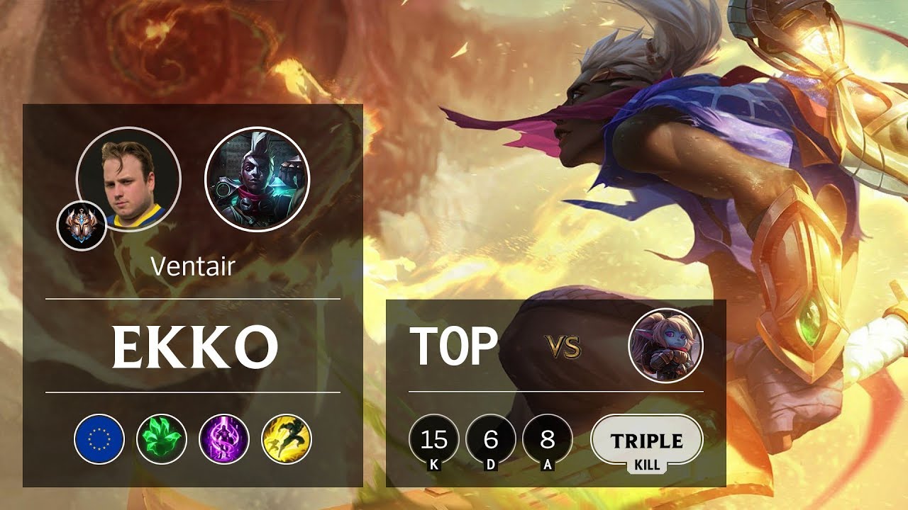 Ekko Top vs Poppy - EUW Challenger Patch 9.14