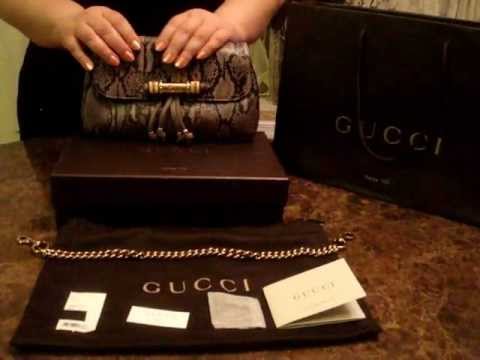 Spring/Summer 2011 GUCCI Chain Strapped Python Evening Bag with Bamboo and Gold Detail!