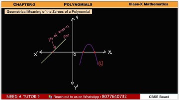 Geometrical Meaning of the Zeroes of a Polynomial | CBSE Class-10 Maths