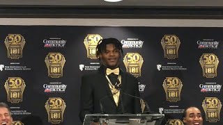 The Ravens' Lamar Jackson, while in Kansas City, talks about Chiefs quarterback Patrick Mahomes