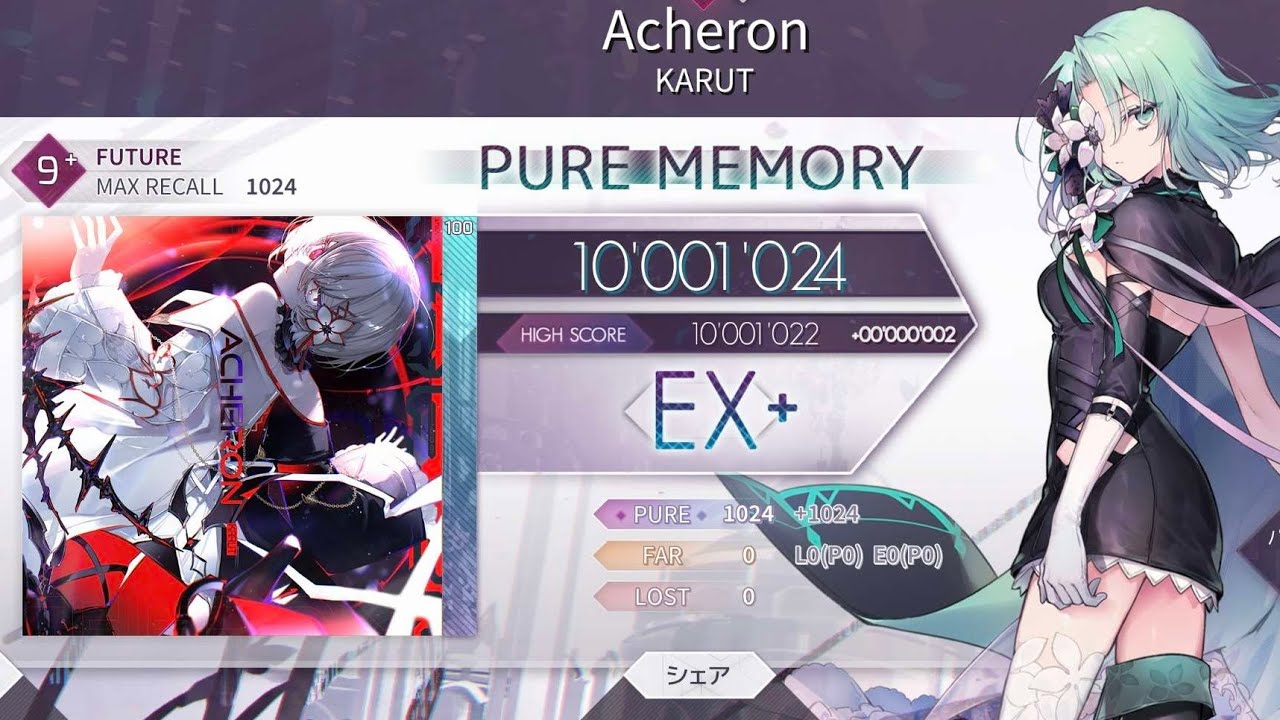 【Arcaea】Acheron FTR 9+ 理論值手元