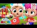 Baby John To The Rescue | Wheels On The Ambulance & More Little Angel Kids Songs