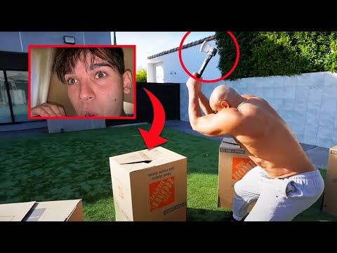 SCARY HIDE AND SEEK IN BOXES!