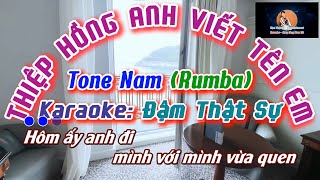 Thiệp Hồng Anh Viết Tên Em - Karaoke Nhạc Sống Tone Nam (Rumba) - Đậm Thật Sự Entertainment - 4K