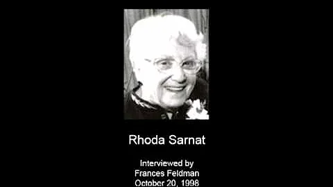 Sarnat, Rhoda - Oral History Interview - CSWA