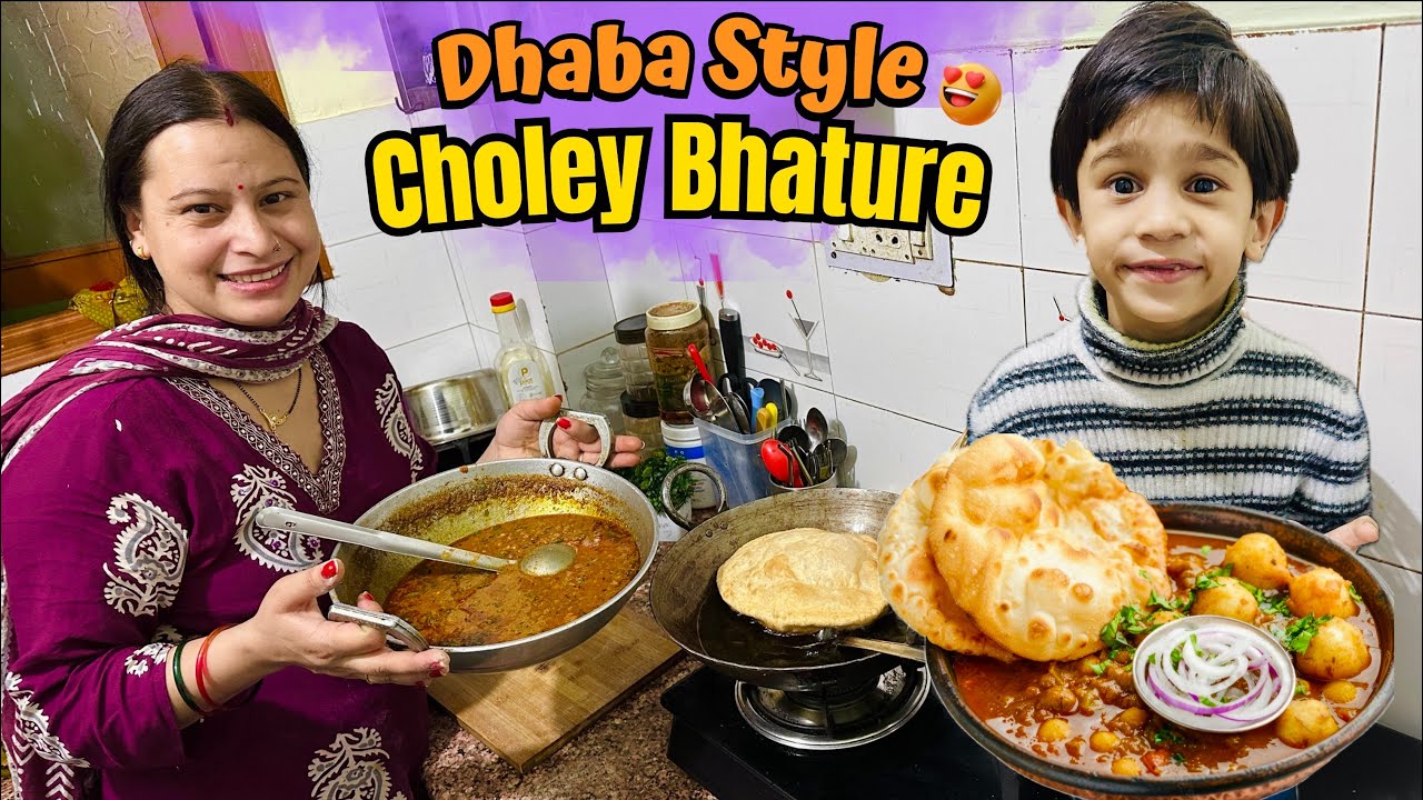 Mummy Ne Dhaba Style Choley Bhature Banaye 😍