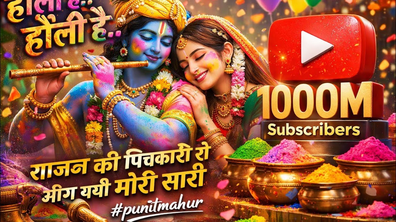 होली है होली है.. साजन की पिचकारी भीग गई मोरी सारी 🎨  🌸 #Holi2026 #HappyHoli #Holi #HoliVlog #yt
