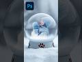 Clipping Mask Magic: Girl in Snow Globe - Photoshop tutorial #shortsvideo #shorts