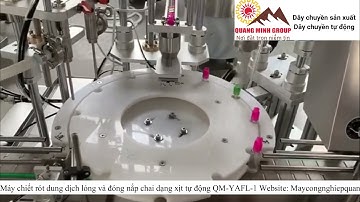 Máy chiết rót dung dịch lỏng và đóng nắp chai dạng xịt tự động QM YAFL 11