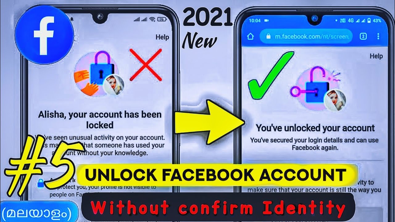 How to unlock facebook Locked account malayalam with out confirm your identity 2021 YouTube
