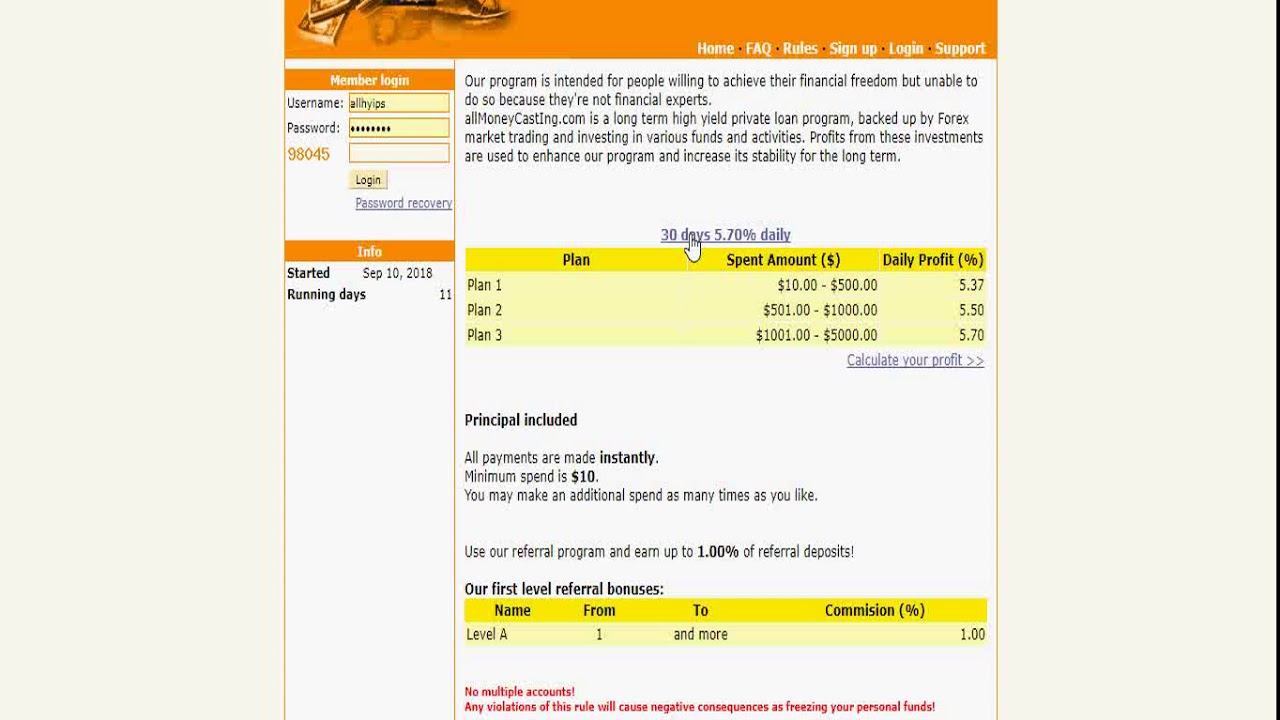видео обзор hyip проекта allMoneyCastIng