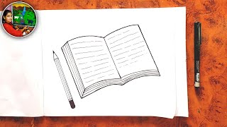 How To Draw A Open Book Step By Step // Easy Drawing Of Open Book // How To Draw An Open Book ||